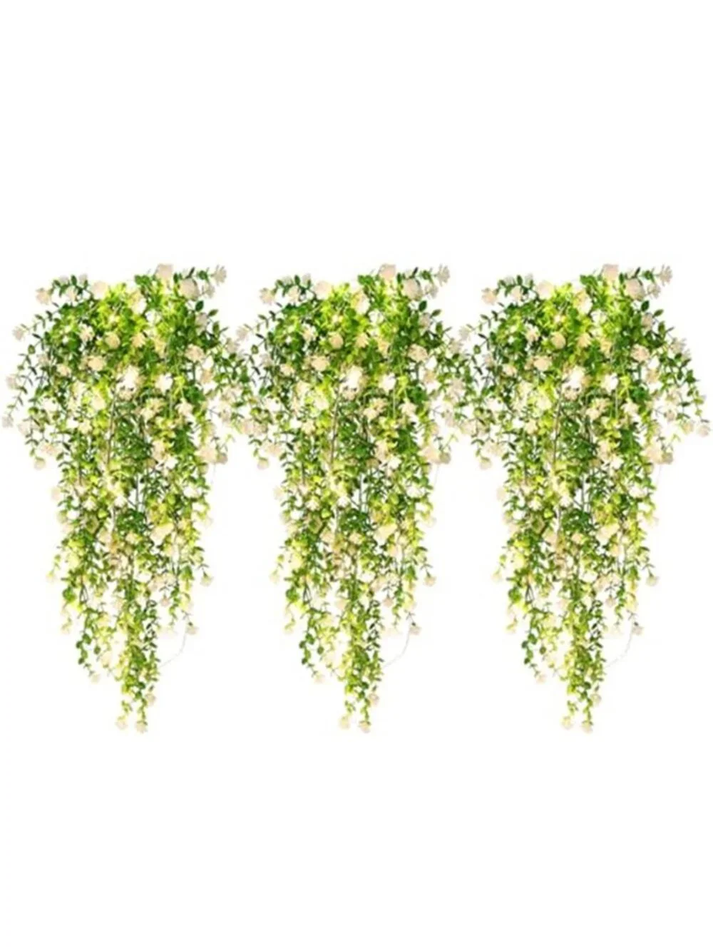 Fake Hanging Plants 3 Pack LED Lights Artificial Vines Indoor Outdoor Decor